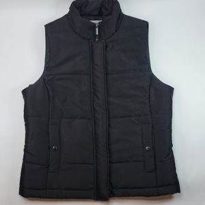 Jones New York Black Puffer Style Vest, Vintage, Pockets, EUC, Size Small